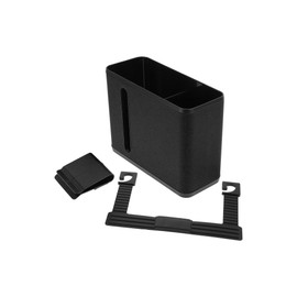 INFINAUTO Car Trash Can Front Rear Seats 7.1" Length 2.8" Width 5.5" Height Auto Trash Bin Faux Leather ABS Black Hanging