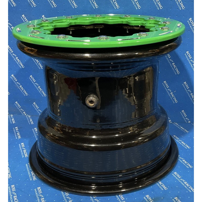 BOSS ATV RACING Black BEAD LOCK Rear WHEEL 9x8 Green