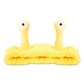 Snail Face Wash Headband Harirband Facial Makeup Headband for Washing Face Head Wrap Coral Fleece Elastic Headbands for Girls Women Creative Cartoon Hair Accessories for Spa Headband Yellow