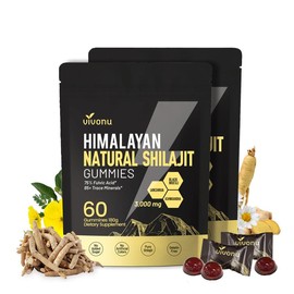 VivoNu Himalayan Shilajit Gummies | With Ashwagandha, Gokshura & other herbs | No added sugar | 60 Gummies:_Pack of 2