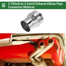 Motoforti 2.75" OD to 3.5" OD Mandrel Exhaust Bend Elbow Concentric Reducer T316 Stainless Steel Pipe Adapter 4 Inch Length Silver Tone