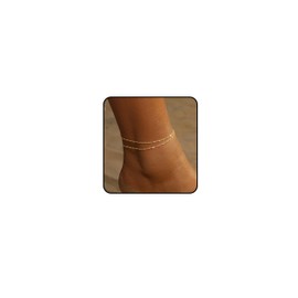 Dainty 14K Gold Ankle Bracelets for Women Waterproof Layered Women's Anklets Bracelets Women Jewelry Trendy Non Tarnish Charm Gift