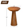 JOLLYMER JOLLYMER Mushroom Side Table, Teak Stool, Natural Plant Stand,
