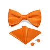 DiBanGu Orange Satin Bow Ties for Men Silk Pre-tied Bowtie
