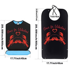 BWWKTOP Crawfish Bibs For Adults Lobster Bibs With Crumb Catcher Crawfish Party Bibs Lobster Bibs For Wedding (Claws for Celebration)