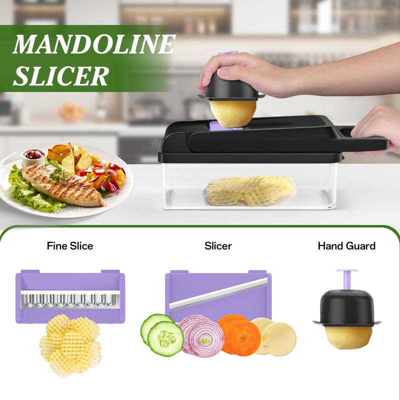 HomeHacks Vegetable Chopper Vegetable Cutter, 12 in 1 Kitchen Gadget,