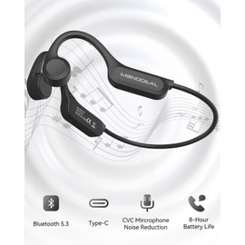 MONODEAL Bone Sound Headphones Bluetooth 5.3 Open Ear Headphones, Type-C Charging Port, IPX6 Waterproof Bone Sound Headphones, Bone Conduction Headphones for Jogging, Cycling, Fitness