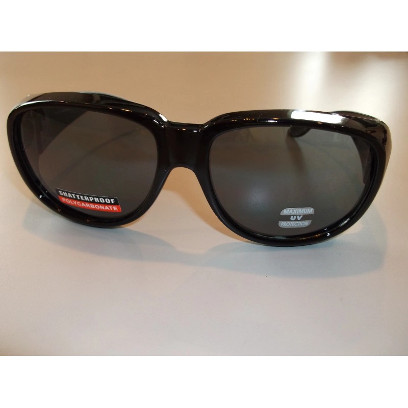 PINPOINT OPTICS- USA WEAROVER FIT OVER SUNGLASSES GRAY LARGE UV400