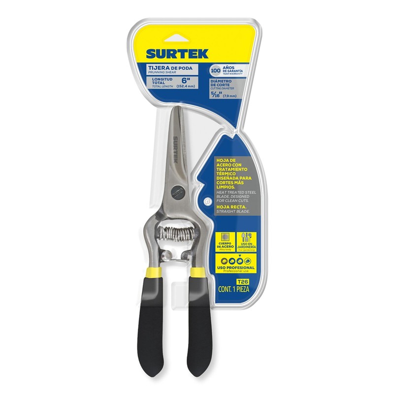Surtek T26 Tijeras para poda a una mano 6" cuchilla