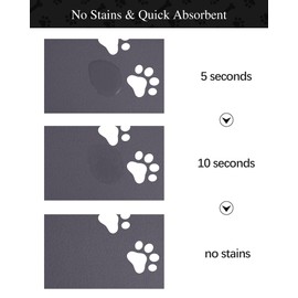 Absorbent Pet Food Mat Easy Clean Dog Mat for Food and Water, No Stain Dog Food Mat Dog Bowl Mat for Floor Protecting, Durable Anti-Slip Cat Food Mat Pet Feeding Mat to Keep Clean, 16" x 24"