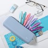 Mr. Pen- Silicone Pencil Case Pouch, Muted Blue, Aesthetic Triangular