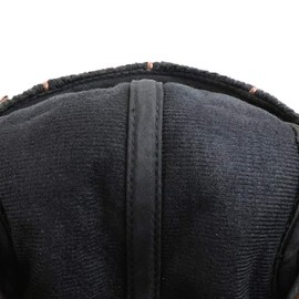 Elwow Men's Winter PU Leather Front Cotton Kint Driving Flat Cap Duckbill Ivy Irish Cap Newsboy Cabbie Scally Beret Cap Newsboy Hat with Weave Decorate (Blue)