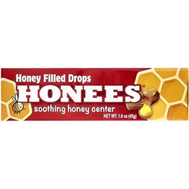 Honees Honey Filled Drops, Honey Cough Drops with Real Honey-Natural Sore Throat Relief-Nothing Artificial-Throat Coat Lozenges, Natural Cough Suppressant, Non-GMO, Gluten Free (6 Pack – 54 Drops)