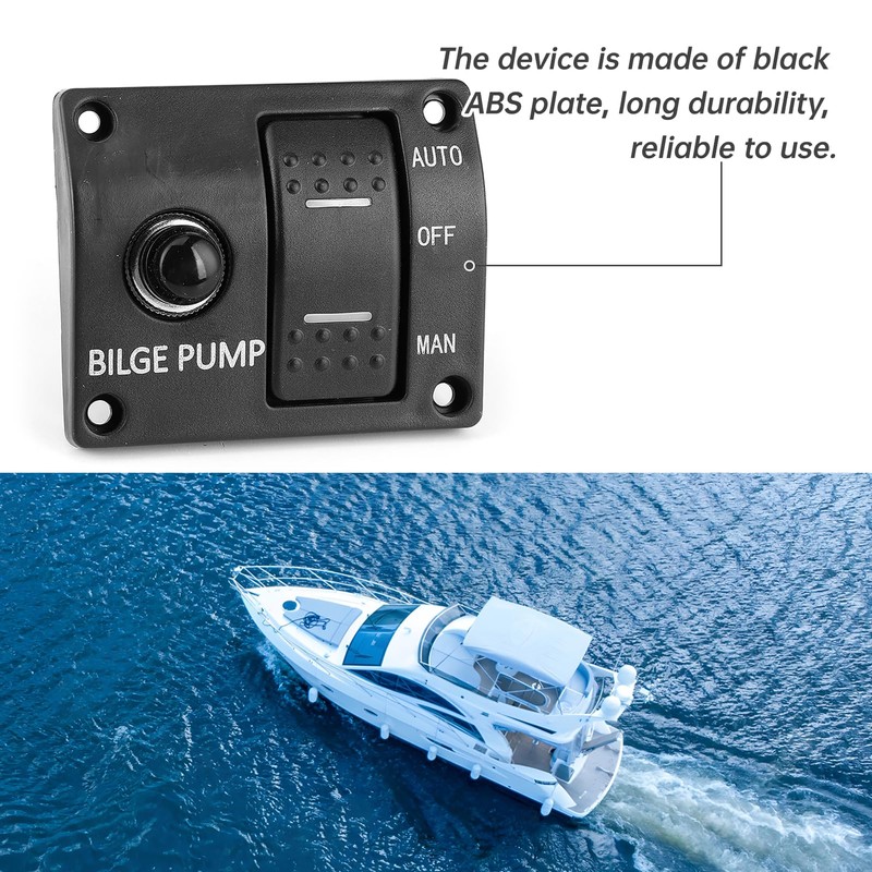 Kelepu 3 Way Bilge Pump Switch Panel with LED Indicator,