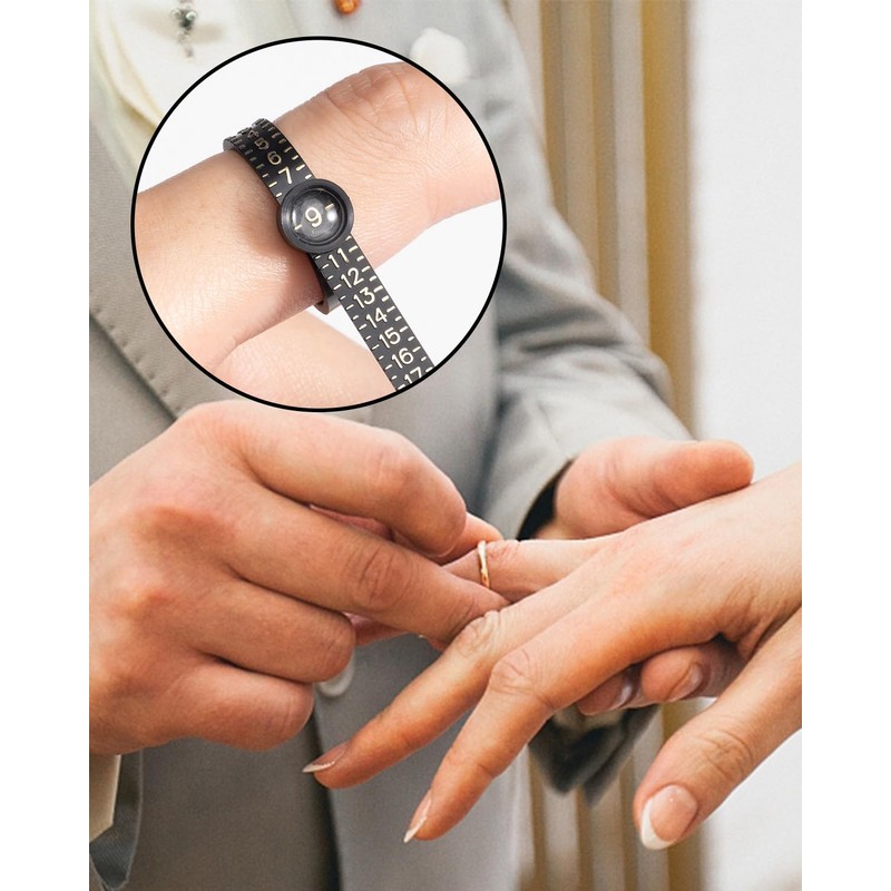 Meowoo Ring Sizer Measuring Tool with Magnifier, for Ring Measurer