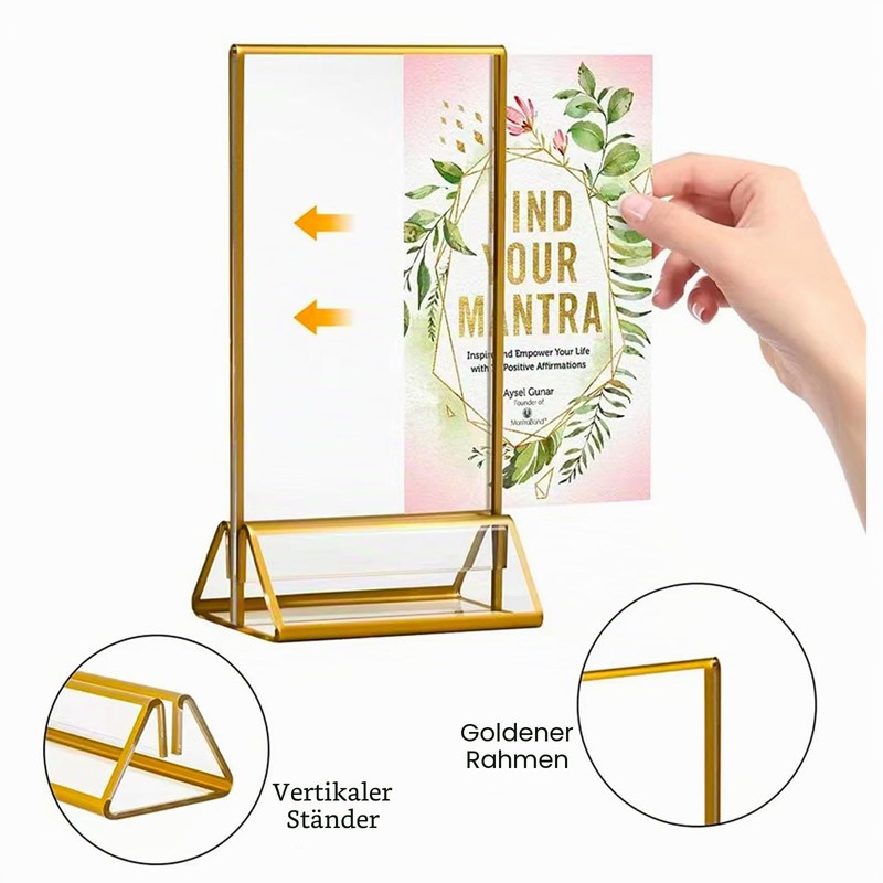 Bluweet Double Sided Picture Frame 6 Pieces, A6 Gold Place