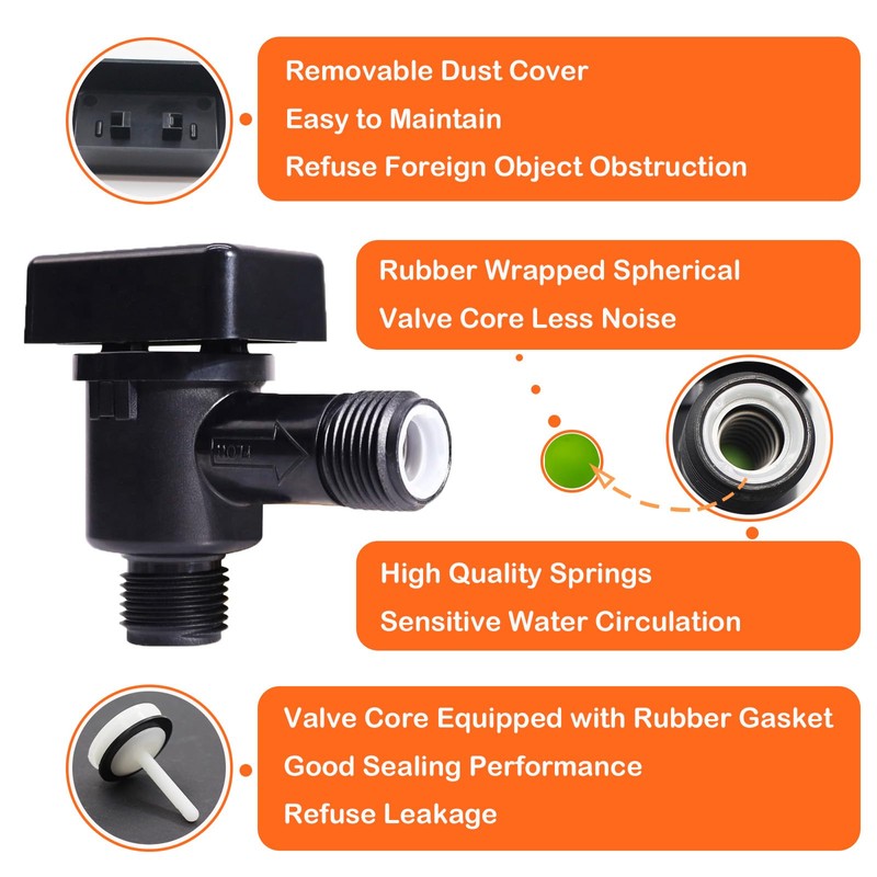 RV Vacuum Breaker Check Valve,571-VAC-CHK-A Camper RV Black Tank Check