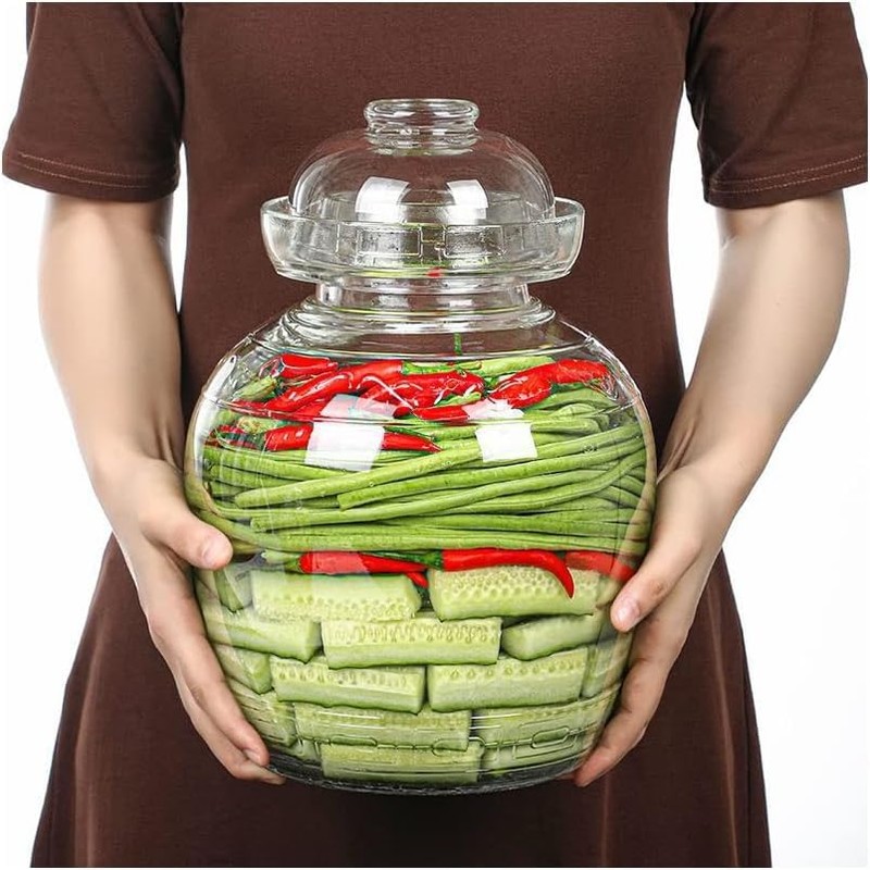 Aosnttol Glass Jar with Lid Pickle Jar, 1.5L Wide Mouth