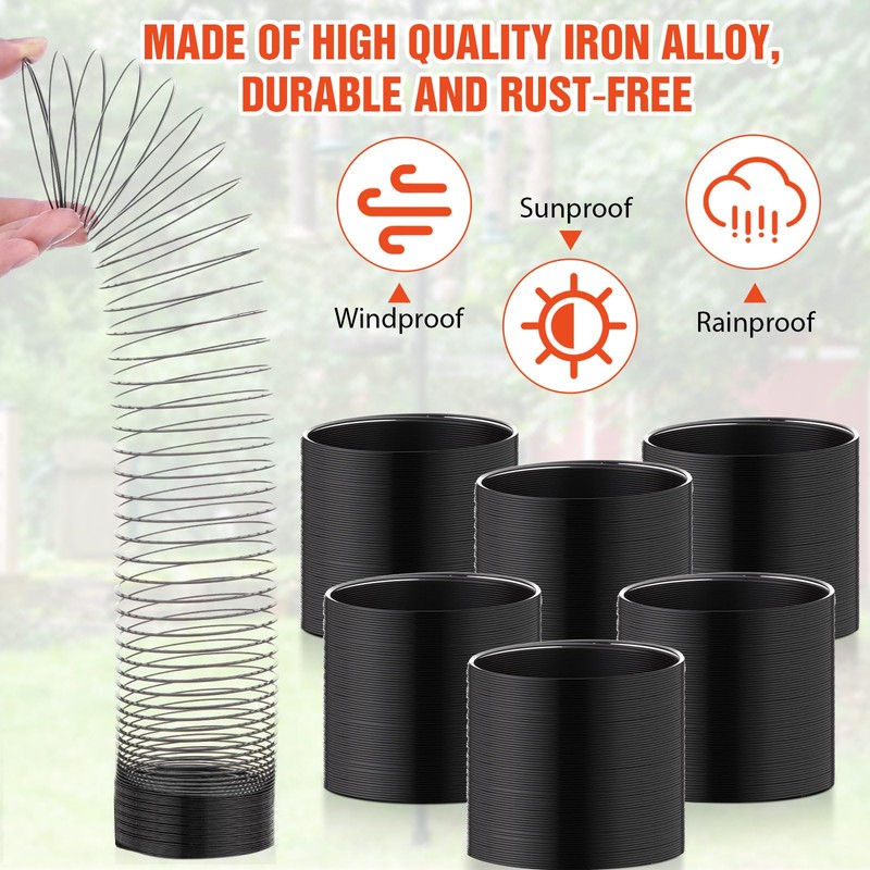 Qualirey 6 Pcs Metal Squirrel Baffle Squirrel Proof Spring for