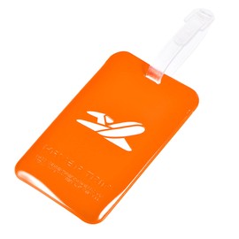 sourcing map Luggage Tag PVC Holders, Baggage Label Identifier with Straps for Backpack Travel Bag Suitcase Orange