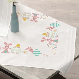 Craftways Bunny & Eggs Table Topper Stamped Embroidery Kit