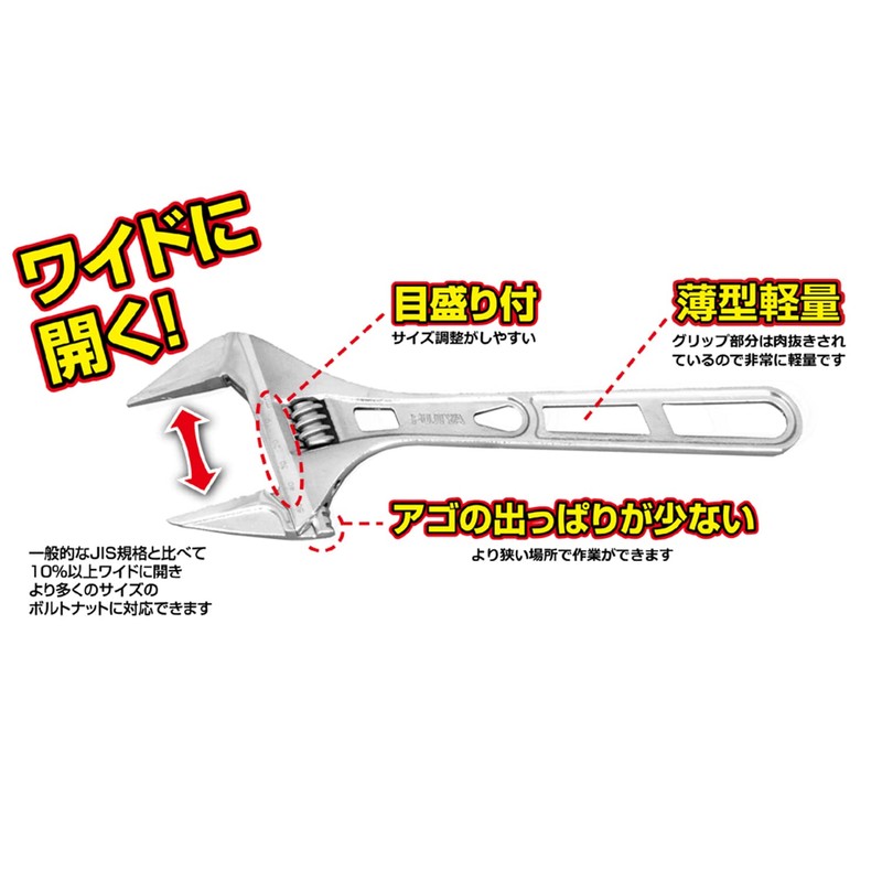 Fujiya Tools, FLA-53-F, Adjustable Wrench