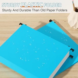 Carpeta colgante de plástico de capacidad extra tamaño carta, paquete de 12 carpetas reforzadas para colgar con expansión resistente de 2 pulgadas, or