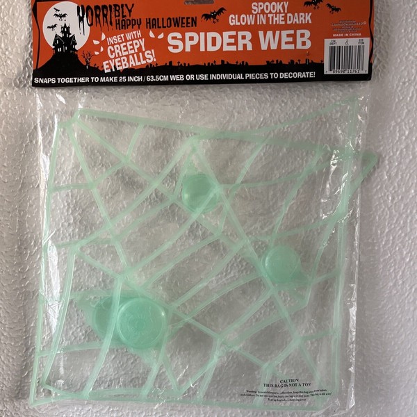 Loomco Glow In The Dark Spider Web Halloween Haunted House