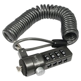Logilink Heavy Duty Security Cable with 4-Dial Combination Lock - Black