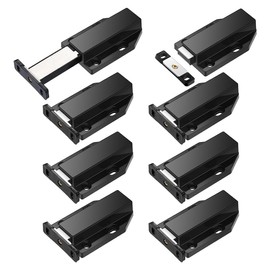 Aribrnten 8 Pack Magnetic Push Latch Touch Latch Heavy Duty Push to Open Cabinet Hardware Black