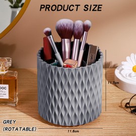 Yamobi Pen Holder Desk Organiser, 360° Rotatable Desk Organiser, Pen Holder Desk, Children's Room and Multi-Purpose Storage (Grey)
