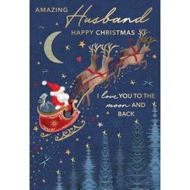 Magnifique Embellished Husband Moon & Back Large Christmas Greeting Card XMQ032