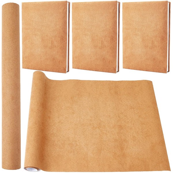 CRASPIRE 51 x 11.8inch Suede Book Cloth for Book Binding Fabric Surface Paper Backed Bookcover Books Album Scrapbooking Archival DIY Covering Protector Bookcloth Bookbinding Bookcloth Supplies Brown