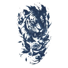 Jagua Tattoo Tattoo Stickers, 2 Weeks Disappearing Henna Tattoo, Real Thinking Tiger, Lion, Leopard, Fierce Beast (gz1134)