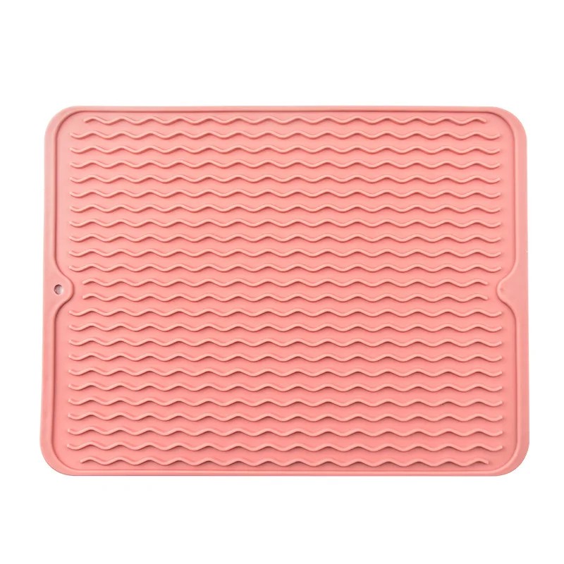 Silicone Dish Drying Mat for Kitchen Counters – Heat-Resistant Drip