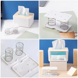 HOMSFOU Tissue Box Holder Spring Support 4pcs Pusher Lifter Replacement Inner Holders Paper Towel Drawer Inside Automatic Lifting Elastic Tray Tissue Dispenser