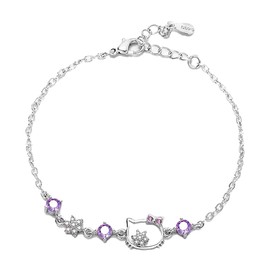 EIROVYA Kitty Bracelet Gifts for Girls, Cartoon Adjustable Bracelet for Girls Gifts, 1 Piece, bronze, M