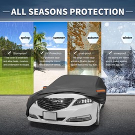 X AUTOHAUX Car Cover Outdoor Waterproof Sun Rain Snow Hail Protection with Left Side Door Zipper Aluminum Film for Acura TLX