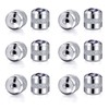 Titanium Screw Earring Backs with Rainbow CZ|3 Pairs 20G/0.8mm and