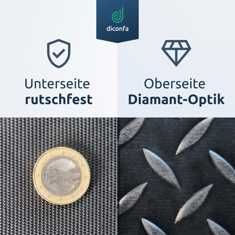 diconfa Rubber Mat Diamond Tear Plate 3 mm Thick -