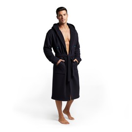 DudeRobe Men's Hooded Robe | As Seen on Shark Tank! - 2X/3X, Black, Ultimate Comfort and Style for Men's Loungewear