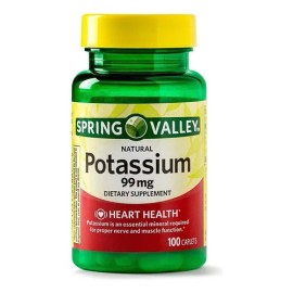 Potasio 99mg Spring Valley Potassium 100 Caps Equilibrio Ph Sabor Neutro                                                                              
