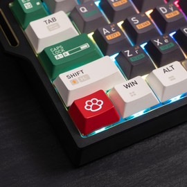 2Pcs Ctrl Keycaps, Backlit Cat Paw Keycaps, 1.25u DIY Personality Custom Cute Keycap, Shine Through Anime Keycap Replacement Key Gift for MX Switch Mechanical Gaming Keyboard(Red,Black)
