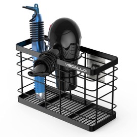 Vecallo Hair Dryer Holder - Hair Tool Organizer Wall Mount/Adhesive Blow Dryer Holder/Curling iron holder Cabinet Door Bathroom Organizer for Hair Dryer, Curling Wands, Hair Straighteners Black