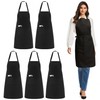 zvzvrog 5 Pack Black Chef Apron, Plain Catering Apron with