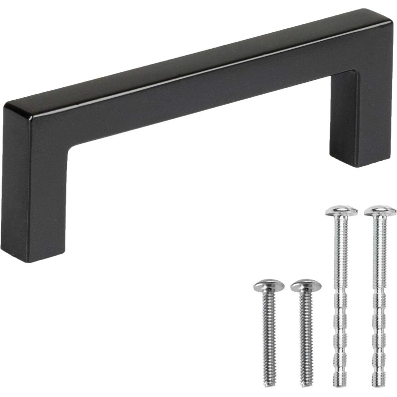 Ilyapa Black Cabinet Handles - 3 Inch Hole Center Modern