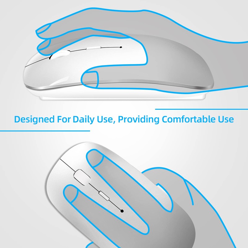 Wireless Mouse 2.4 GHz with USB Receiver for Laptop Computer