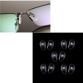 Nose Pads for Eyeglass Screw on 15mm 5 Pairs D Shape Screw in Soft Silicone Nose Pads -Replacement Nose Pads Nosepads for Glasses Eyeglasses Sunglasses D Shape Screw on