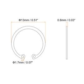 sourcing map 20Pcs 12mm Internal Retaining Ring Circlip, 304 Stainless Steel Internal Circlip Snap Rings C-Clips for Grooved Shafts Studs, Silver Tone