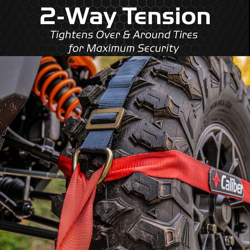 Caliber Trailblazer ORV Heavy-Duty Tie Down Straps, 2-Way Tension Around